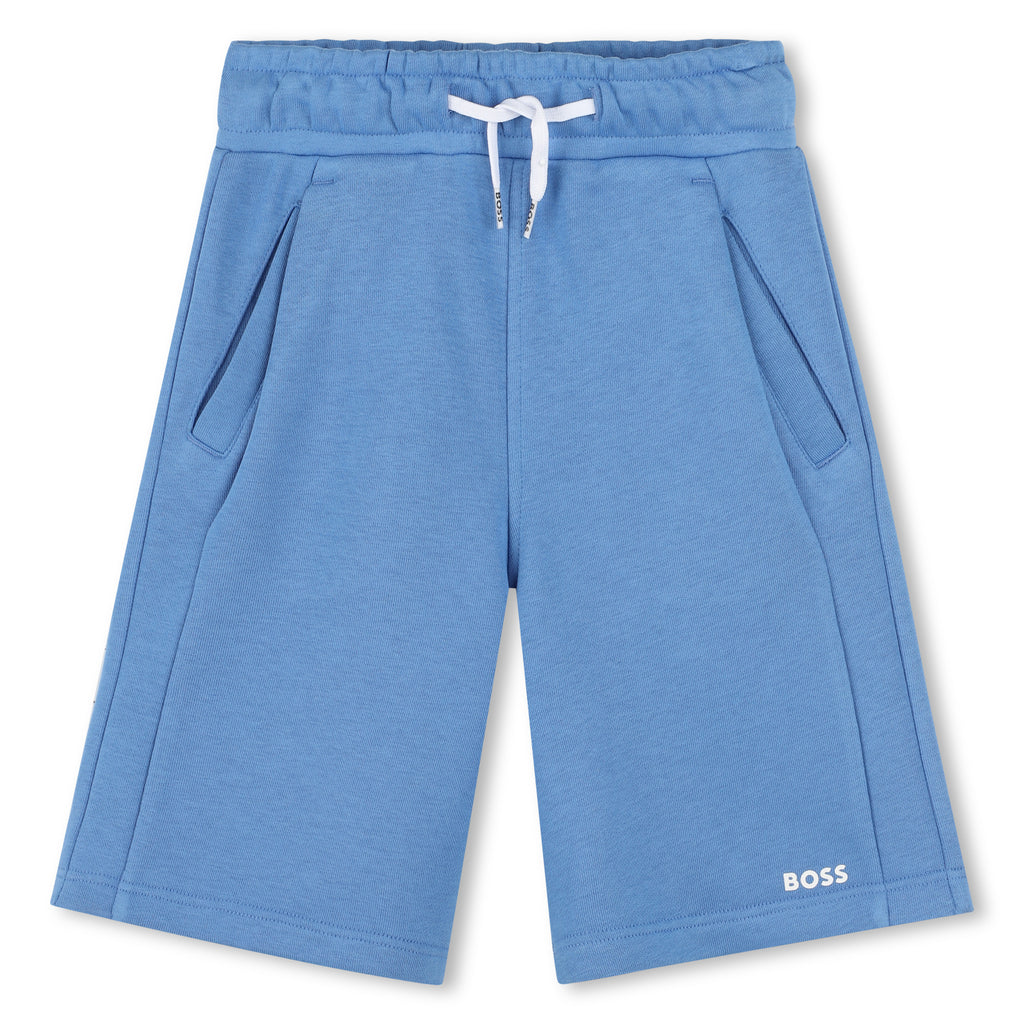 Plain fleece Bermuda shorts