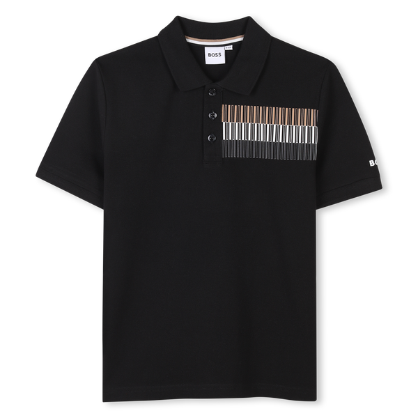 Straight polo with stripes