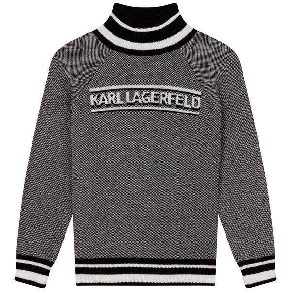 Jacquard high-neck jumper